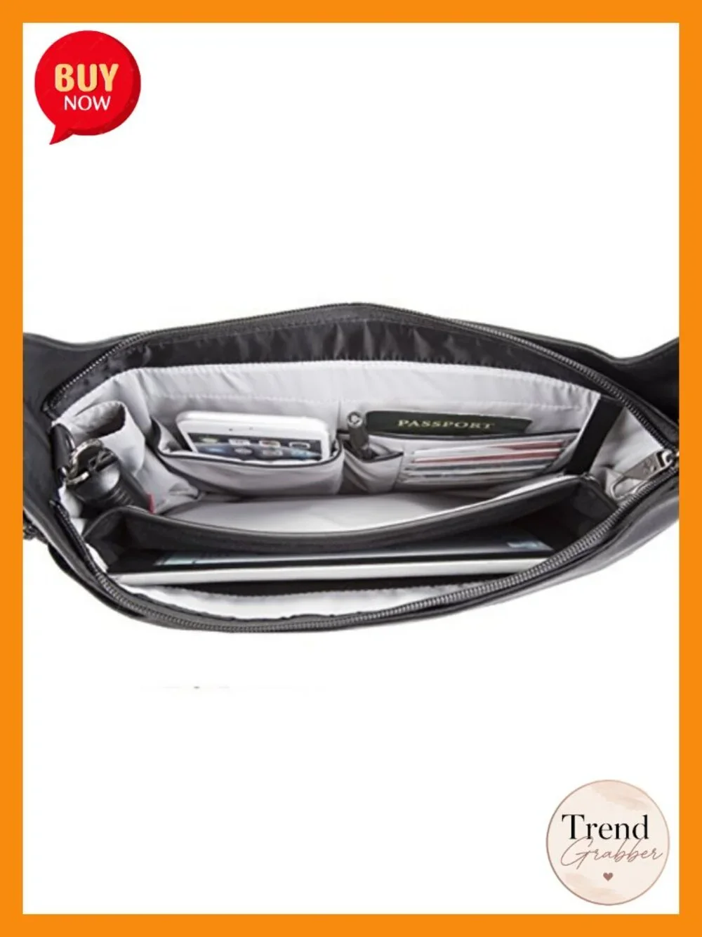 Anti-Theft Concealed Carry Hobo Messenger Bag with RFID Protection
